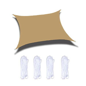 サンシェード 日除け 雨よけ シェード セイル UVカット目隠し 目かくし 紫外線 UV対策 省エネ 節約 節電 洋風 タープ おしゃれ アウトドア 日よけ 日除 夏 庭 ガーデン ベランダ 撥水 (200×500cm,