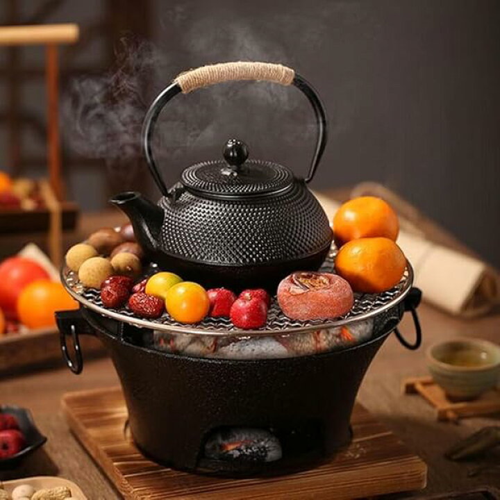 HwaGui 鉄瓶 鉄器 ?? 急須 おしゃれ ih 鉄やかん 鉄分補給 鉄びん 霰 