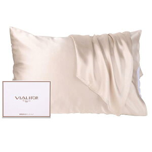 シルク枕カバー 100%天然 6A級 43×63cm 封筒式枕カバー シルクピローケース テンセル 洗える 寝癖軽減 抗菌防臭 うるつや髪 美肌 敏感肌に優しい 四季適応 贈り物 1枚セット (シャンパン, 50×70cm)