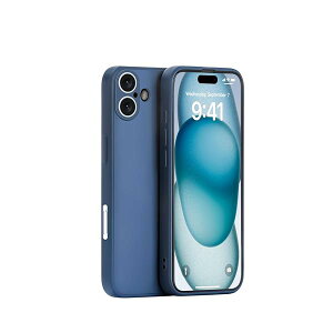 iPhone 16 Plus シリコンケース レンズ全面保護 (ブルー)