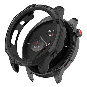 Amazfit GTR 4 �Ή� �P�[�X �V���R���ގ� �ی�P�[�X �J�o�[ �Ռ��z�� ���y�� �_�� �Ռ��h�~ �C�菝�h�~ �ی�J�o�[ Amazfit GTR 4 �p (�u���b�N)