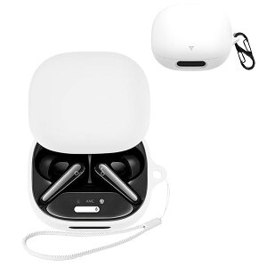 For Anker Soundcore Liberty 4 Pro ケース 紛失防止用のフックを搭載した 軽量 キズ防止 防塵 傷つきにくい 柔らかなシリカゲルのスポーツクールなデザイン 衝撃 吸収 スリム ソフト ケースカバー 落