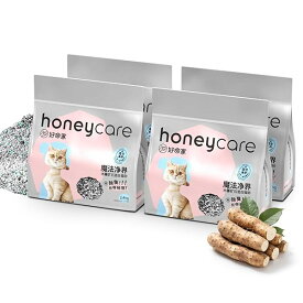 HONEYCARE キャッサバミックス猫砂 ハニーケア キャッサバと鉱物猫砂 しっかり固まる ピッタリくっつかない 猫トイレ砂 小粒 約12L/2.4kg*4袋 しっかり消臭 飛び散らない 臭みから解放 無香料