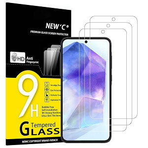 3枚 ガラスフィルム Samsung Galaxy A55 5G に対応 強化ガラス液晶保護フィルム 浮きなし、超耐久9H硬度、気泡なし