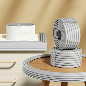 コーナー ガード コーナークッション 赤ちゃん 怪我防止 コーナークッション 全長2m + バッキング 衝撃から守る W型 (グレー-灰色)