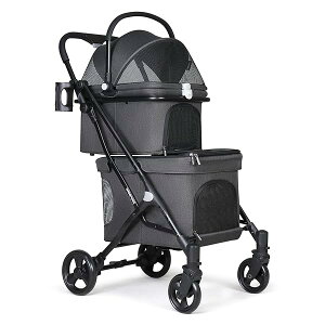 T1 ペットカート二段式 2段式の上下段セット犬 カート 多頭用 ペットカート 分離型 多頭用 コンフォート ペットカート多頭飼い用バギー 多頭飼い用バギー 多機能 組み立て簡単 ワンタッチ折