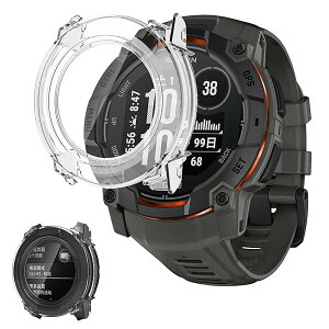For GARMIN(K[~)Instinct 3 Dual Power/AMOLED 50mm pP[X̌^ KX یJo[ Sʕی KX 9HیtB+PCJo[ ȒP ϏՌ ߗ wh~ (NA)