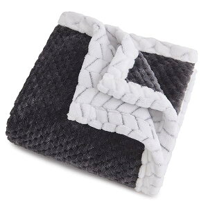 毛布 ひざ掛け 二枚合わせ ブランケット 暖かい 冷房 フランネル フリース 軽量 おしゃれ オールシーズン 洗える 静電防止 (70×100cm ダークグレー)