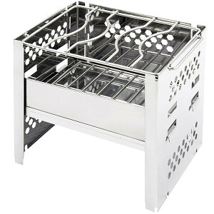 ヨーラー| 折りたたみコンロ バーベキュー コンパクト キャンプ アウトドア かまど 焚き火台 1台多役 1-2人用 2段調節 B6より大きい 薪 ストーブ アウトドア愛好者のプレゼント 卓上コンロ ソ