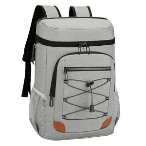 クーラーボックス 保冷リュック リュック式クーラー 大容量 25L 小型 保冷バック クーラーバック 折りたたみ収納 保冷 防水 軽量 買い物 キャンプ レジャー ピクニックお花見 運動会 (グレー)