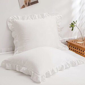 枕カバー フリル 白 まくらカバー 43 63 2枚セット ピーチスキン加工 封筒式枕カバー かわいい 洗える おしゃれ オールシーズン ピローケース 通気 速乾 ホワイト