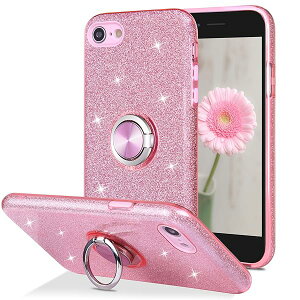 iPhone SE 2022/2020 (��3/2 ����) iPhone 8/7 �p �P�[�X �����O�t�� �L���L�� 360°��]�X�^���h TPU �Ϗ�