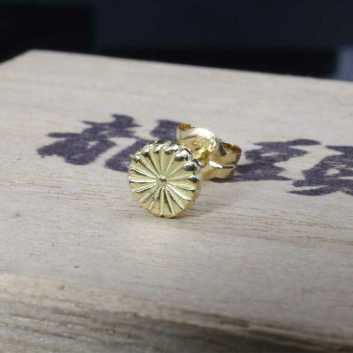 楽天市場】ピアス ゴールド メンズ 龍頭 菊紋 ピアス K18 18金 1ヶ 
