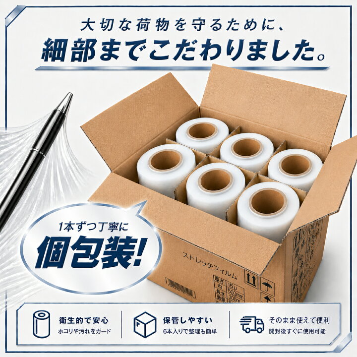 楽天市場】ストレッチフィルム 15ミクロン 梱包用ラップ ストレッチ 