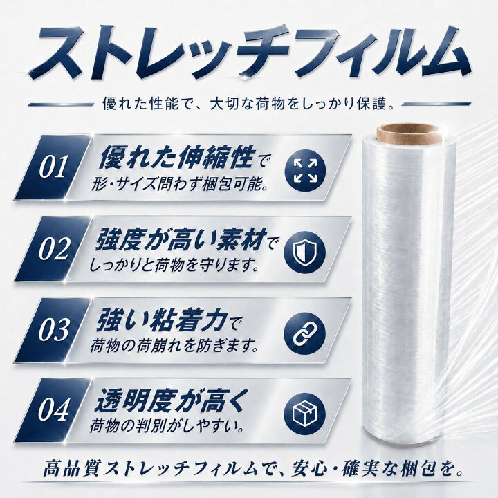 楽天市場】ストレッチフィルム 15ミクロン 梱包用ラップ ストレッチ 