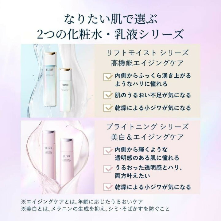 楽天市場】＼本日 ポイント 10倍 ！／NEW【レフィル】資生堂 エリクシールブライトニング化粧水乳液レフィルしっとりCa