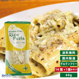 PLUS グルテンフリー ライスパスタ パッケリ 60g 14個+1個おまけ グルテンカット 小麦アレルギー おいしい 国産 米粉 麺 置き換え ショート パスタ アレルギー対応 28品目 まとめ買い 送料無料