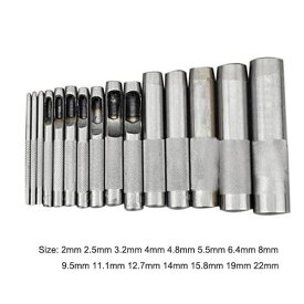 15pcレザークラフトホールポンチセット ベルトやカバンレザー、布、ガスケットなど穴あけ YZA055
