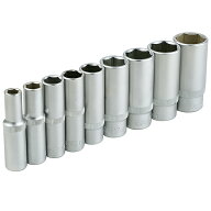 9pc 差込み角3/8（9.5mm）6角ディープソケットセット H164