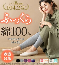 【2点20%OFFクーポン配布中】 インナーボトム M L LL 3L 4L 5L 綿100％吸湿発熱あったかインナー　10分丈レギンス(M〜5L) RyuRyu リュリュ レディース ファッション レディース インナー リュリュ インナー 下着