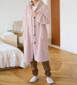 【2点20%OFFクーポン配布中】 パジャマ もこもこダイヤフリースガウン(M〜5L) リュリュ RyuRyu ファッション レディース インナーコレクション 24春 ホームウェア ナイトウェア ルームウェア 部屋着 ゆったり