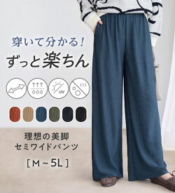 【最大30%OFFクーポン配布中】ワイドパンツ レディース 【5つの機能付】丈切れる！楽ちんジャカードパンツ 2025秋冬 Viola e Viola ヴィオラ リュリュ RyuRyu M-5L ボトムス パンツ ゆったり 楽ちん