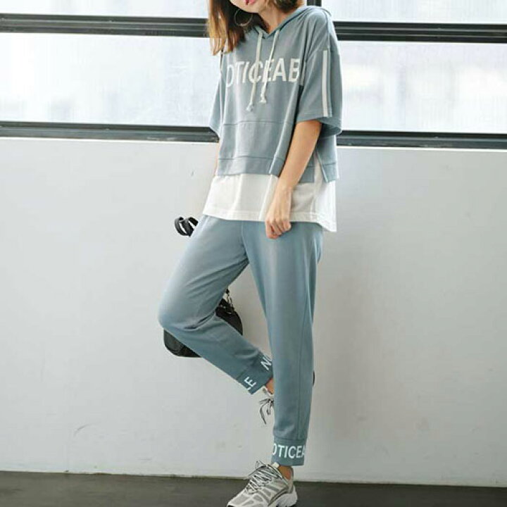 楽天市場 ナイティ ｍ ｌ ｌｌ ３ｌ ４ｌ ５ｌ 裾レイヤードスポーティロゴパーカー パンツセット ｍ ５ｌ 40代レディースファッション レディース Ryuryu リュリュ 秋 秋服 ナイトウェア ルームウエア 寝巻き Ryuryu リュリュ