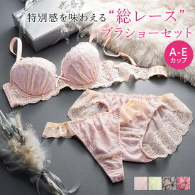 【18の日！→18％OFFクーポン配布中☆18日23:59迄】Lingerie by GeeRA（ランジェリーバイジーラ）ブラ＆ショーツセット【3点セット】総レースブラ3点セット(A65M～C75L) レディース ブラジャー ブラ ショーツ セット かわいい セクシー