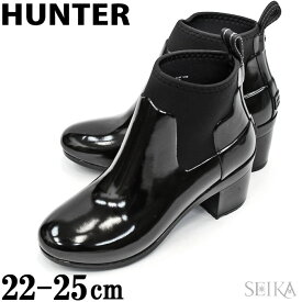 (スペシャルSALE！)HUNTER ハンター レインブーツ (8) WFP1012NRG リファインド グロス ミッド ヒール ブーツ REFINED MID HEEL GLOSS レディース