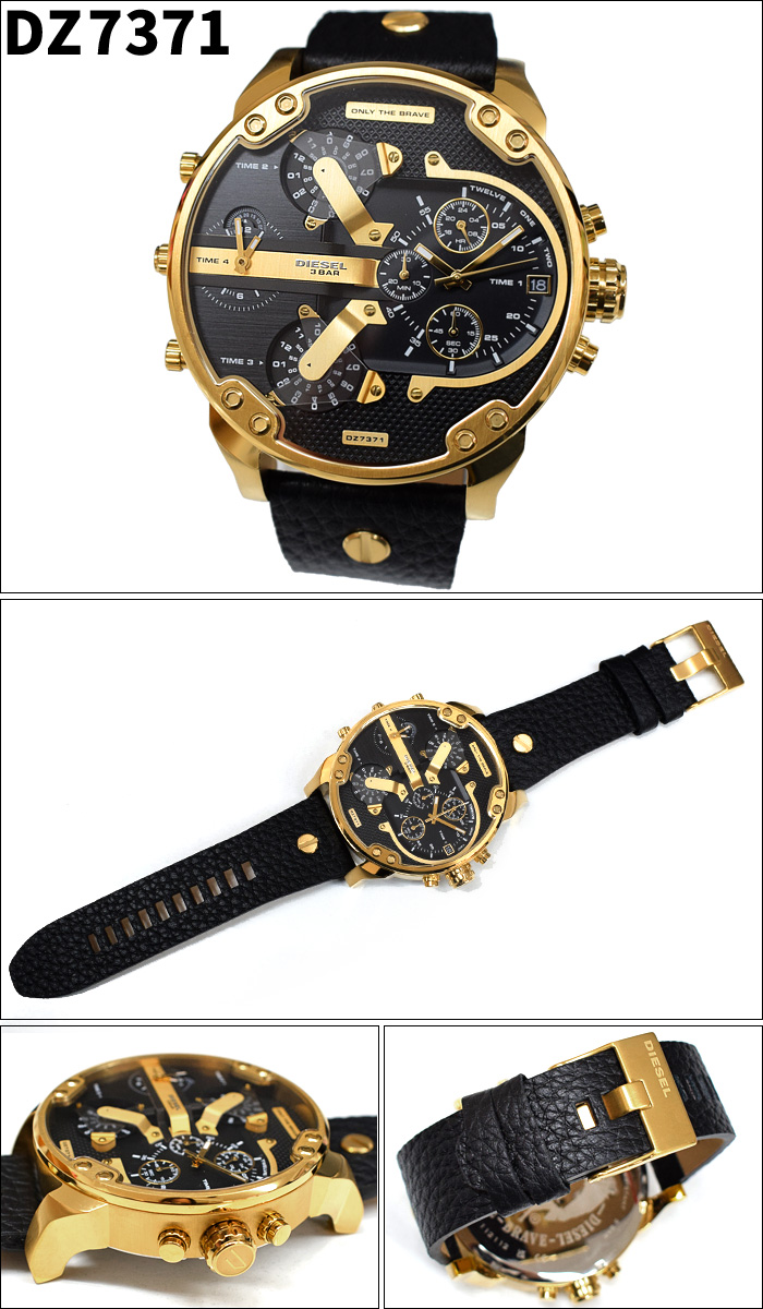 (スペシャルSALE！)ディーゼル DIESEL 時計 腕時計 メンズ DZ7371 DZ7401 MR.DADDY ミスターダディ カジュアル  ビジネス クロノグラフ メンズ レザー 革 ブラック ゴールド ホワイト シルバー | 腕時計＆ブランドギフト　SEIKA