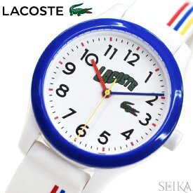 【新生活応援フェア】ラコステ LACOSTE 12.12 KIDS 2030027(238) ホワイト ストライプ 時計 腕時計キッズ 子供用 レディース ラバー ミニ スモール