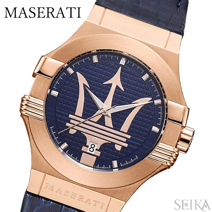 (スペシャルSALE！)マセラティ MASERATI 時計 (1)R8851108027 ポテンザ POTENZA 腕時計 メンズ ブルー レザー  ギフト ブランドウォッチ | 腕時計＆ブランドギフト　SEIKA
