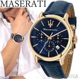 マセラティ MASERATI 時計 (5)R8871618013 エポカ EPOCA 腕時計 メンズ ブルー ピンクゴールド レザー
