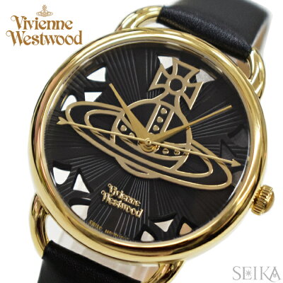 (ショップ袋プレゼント)ヴィヴィアンウエストウッドVivienneWestwood時計腕時計レディースブラックブラックレザーVV163BKBK