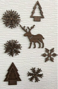 【クリスマスの飾りつけにいかがでしょうか】クリスマス オーナメント7点SET クリスマスオーナメント クリスマス 雪の結晶 スノー フレーク トナカイ ツリ− 木 木製 おしゃれ オーナメン