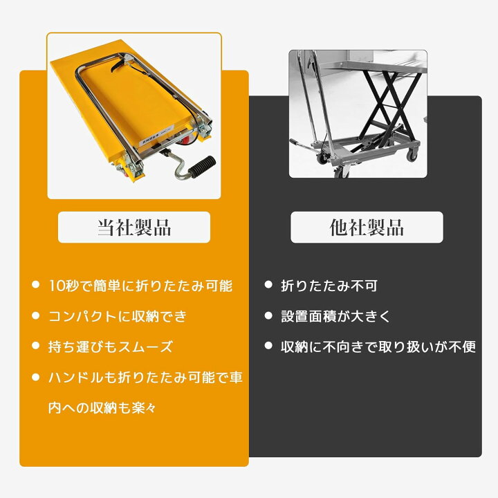 楽天市場】リフトテーブル 油圧式 台車 手押し式 昇降プラットフォーム 