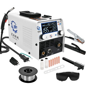 半自動溶接機 1台3役対応 溶接機 家庭用溶接機 3in1 ノンガス MIG 100Vインバーター搭載 小型 IGBT制御 溶接機200v LED液晶表示 電流電圧調整可能 120A大出力 TIG アーク溶接機 200v tig溶接機 超軽量 3.5KG 長時間 家庭用 小型溶接機 コンパクト 白 ホワイト