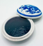 印泥 上海西泠印社 　『宝藍印泥』　2/3両装　20克（20g） 青印泥「上海西冷印社　朱肉 落款 篆刻 書道用…