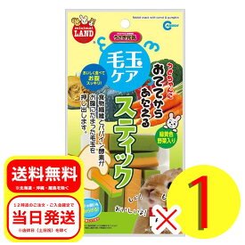 マルカン おててからあたえる 毛玉ケア スティック 野菜入り 60g おやつ ウサギ 補助食品 MR-938