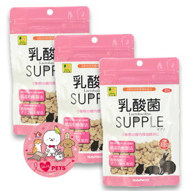 3個セット 三晃商会 SANKO 乳酸菌サプリ 大容量 100g 小動物用栄養補助食品 うさぎ ハムスター モルモット リス チンチラ 424