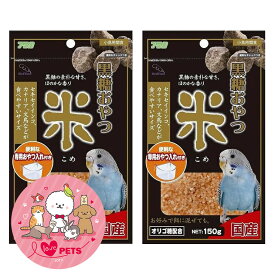 アラタ バードタイム 黒糖おやつ 米 150g×2個セット 便利な専用おやつ入れ付き セキセイインコ カナリア 文鳥 オリゴ糖配合 小鳥用間食