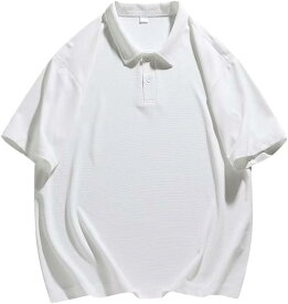 ポロシャツ メンズ 半袖 Tシャツ ビッグT 大きいサイズ 男性用 カットソー ゆったり スウェット 柔軟 通気 ワッフル ビジネ
