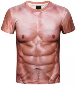 胸見え セクシー おっぱいTシャツ 3D おもしろプリント 巨乳 Tシャツ サプライズ プライマーシャツ 面白い ヒップシャツ 丸