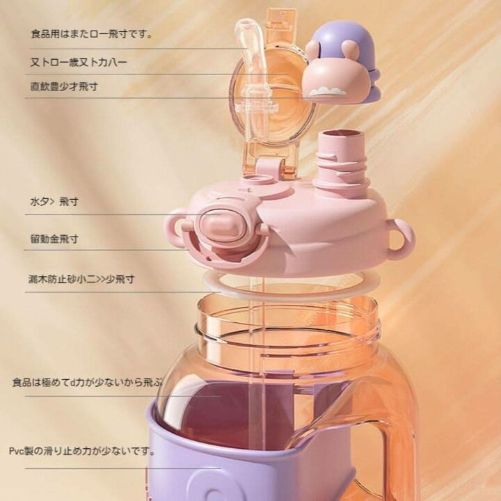 楽天市場】ウォーターボトル 子供用 1600ml 大容量 水筒 漏れ防止 