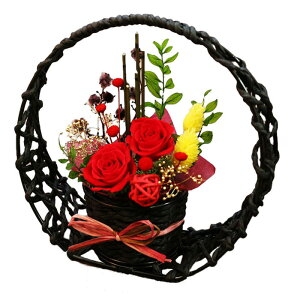 翌日配達 プリザーブドフラワー 花 プレゼント 誕生日 ギフト 孫から 孫 ブリザードフラワ- お祝い バラ メッセージカード 送別 送別会 退職祝い 定年 還暦 古希 喜寿 傘寿 米寿 女性 和風