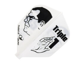 【メール便OK】ダーツ フライト【フィット】プリンテッドシリーズ ソーベン ミーム シェイプ ホワイト