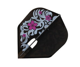 【メール便OK】ダーツ フライト【エルフライト×ダイナスティー】PRO 大和久明彦モデル ver.2 シェイプ ブラック×シルバー