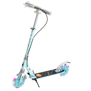 【S.Darwin】 LEDBIGスクーター キックスクーター クリスマスプレゼント キックボード 子供 小学生 LED 光る タイヤ ブレーキ 子ども キッズキックボード キッズ サスペンション 小学生 スクータ