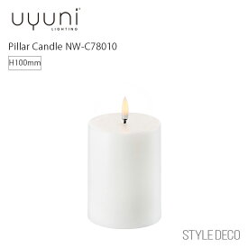 UYUNI LIGHTING Pillar Candle H100mm ウユニライティング ピラーキャンドル NW-C78010 サイズ：Φ7.8×10.1cm 照明 LEDポータブルランプ