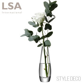 花瓶一輪挿しLSA / FLOWER SINGLE STEM VASE TLA1977　フラワー ベース（H17cm）箱入りサイズ：W6×6×H17cm ガラス シンプル 円柱 丸 母の日 ギフト